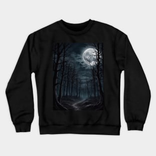 Spooky scary moon night Crewneck Sweatshirt